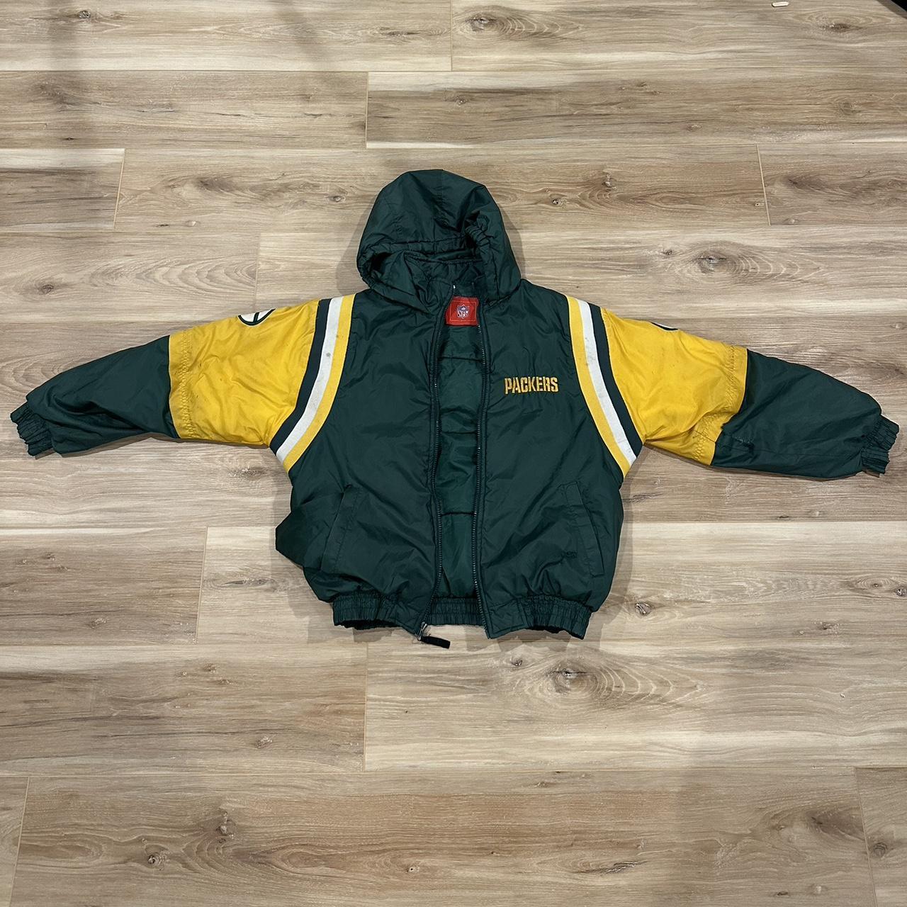 Vintage Green Bay Packers Puffer Jacket Mens Medium - Depop