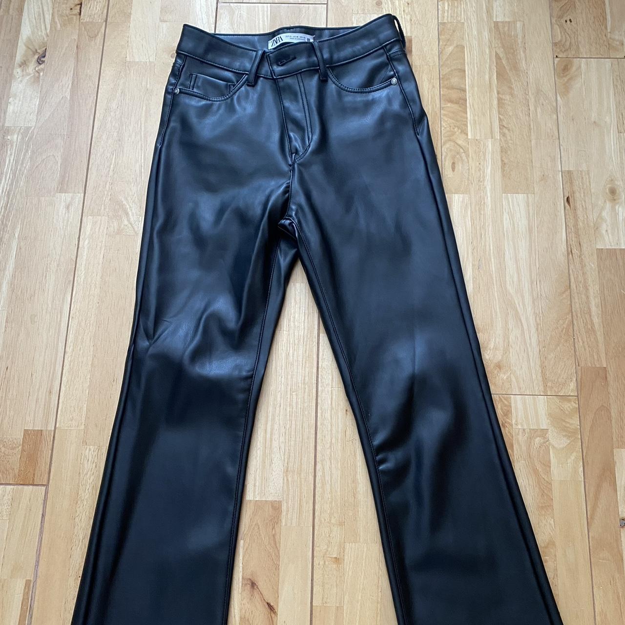 Zara Leather trousers - Zara faux leather mini... - Depop