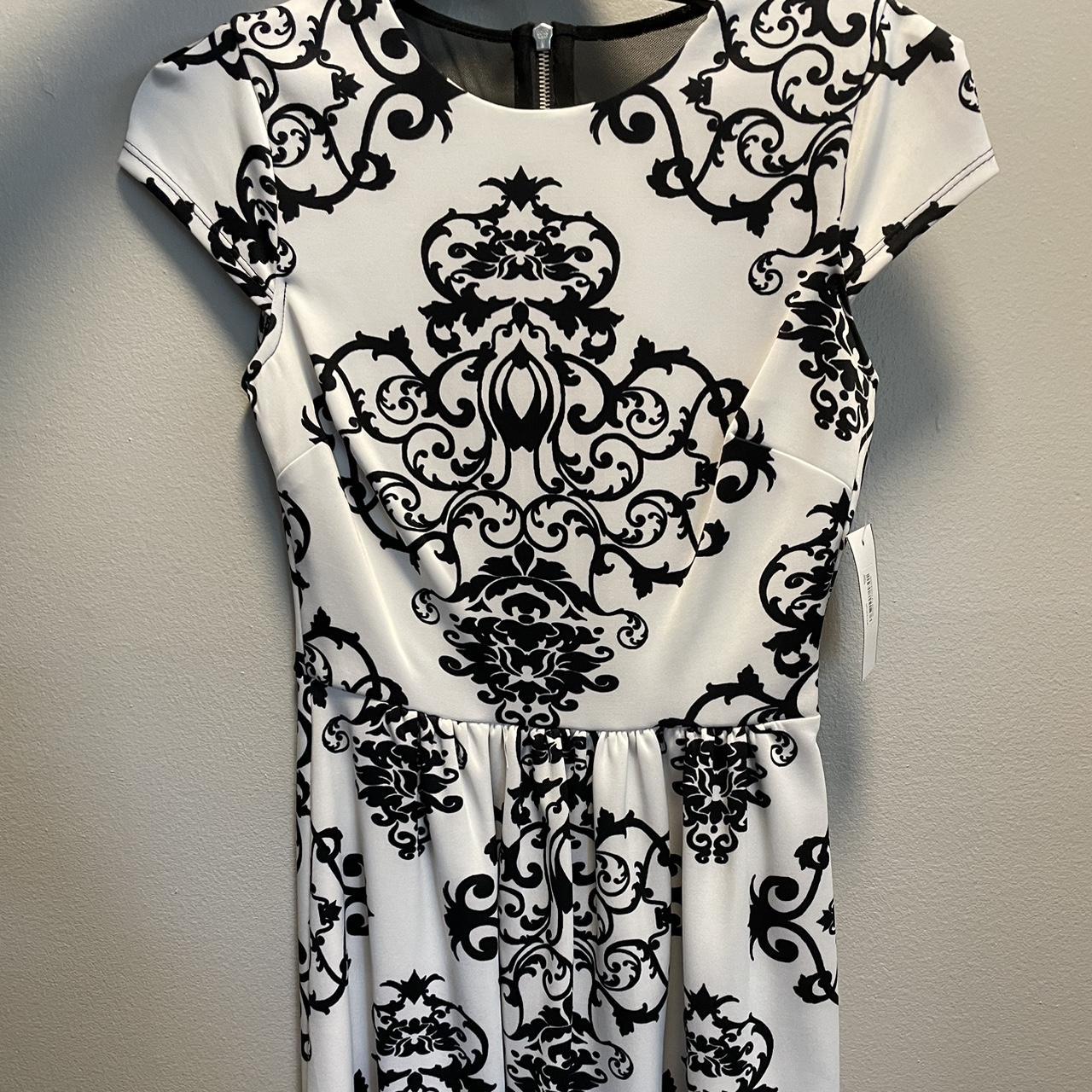 Macy's black white dress online