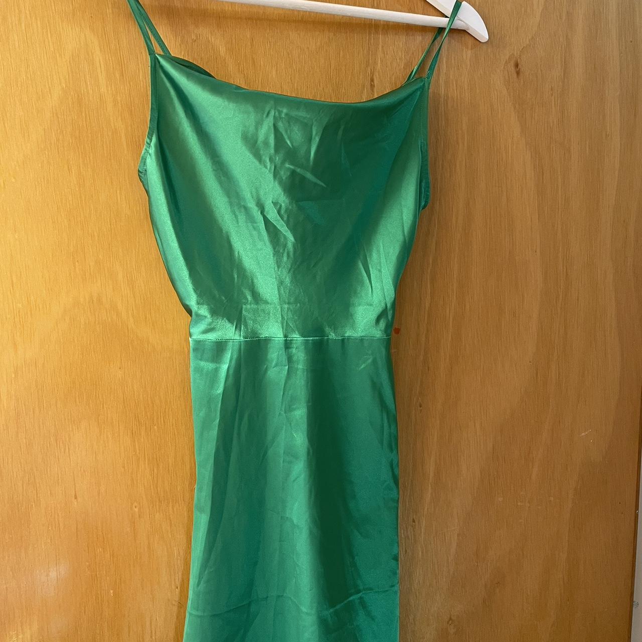 NEON GREEN mini DRESS, fits size 4-6. H&M brand,... - Depop