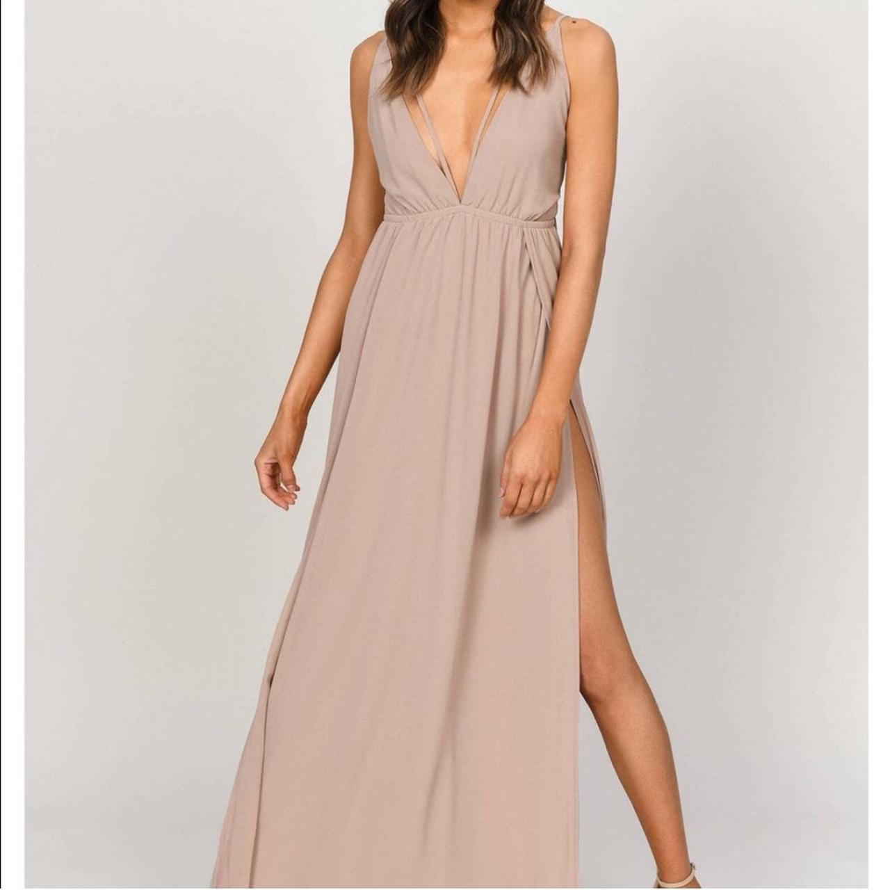 Nude plunge dress best sale