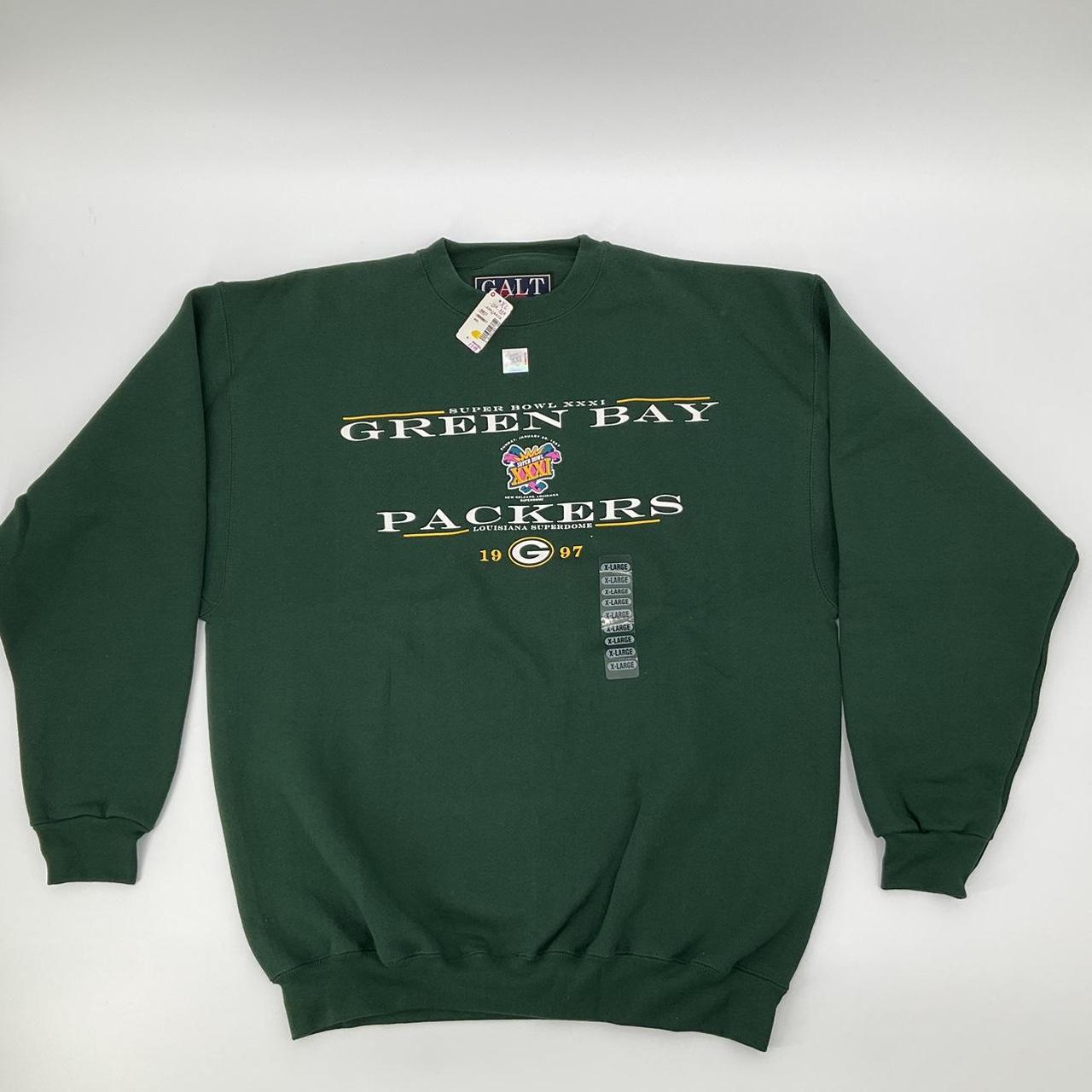 Galt Sand Vintage Green Bay Packers Men's Pullover Sweatshirt - Long Sleeve, Size Medium (M)