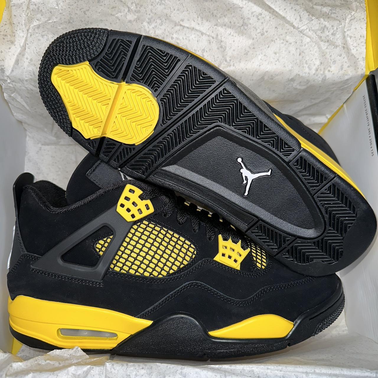 Air Jordan 4 Thunder GS 🐝 All Sizes Available UK... - Depop