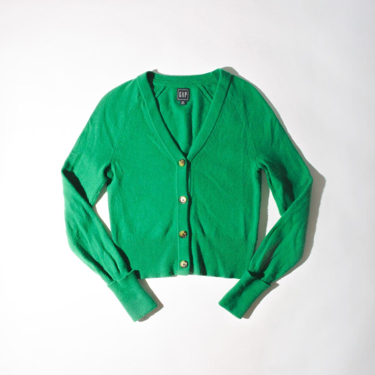 Green Merino Wool Cardigan size xs fits like a... Depop