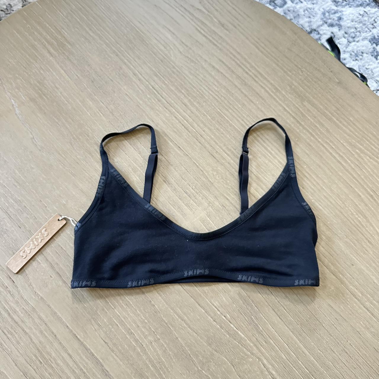 Skims cotton logo bralette - Depop