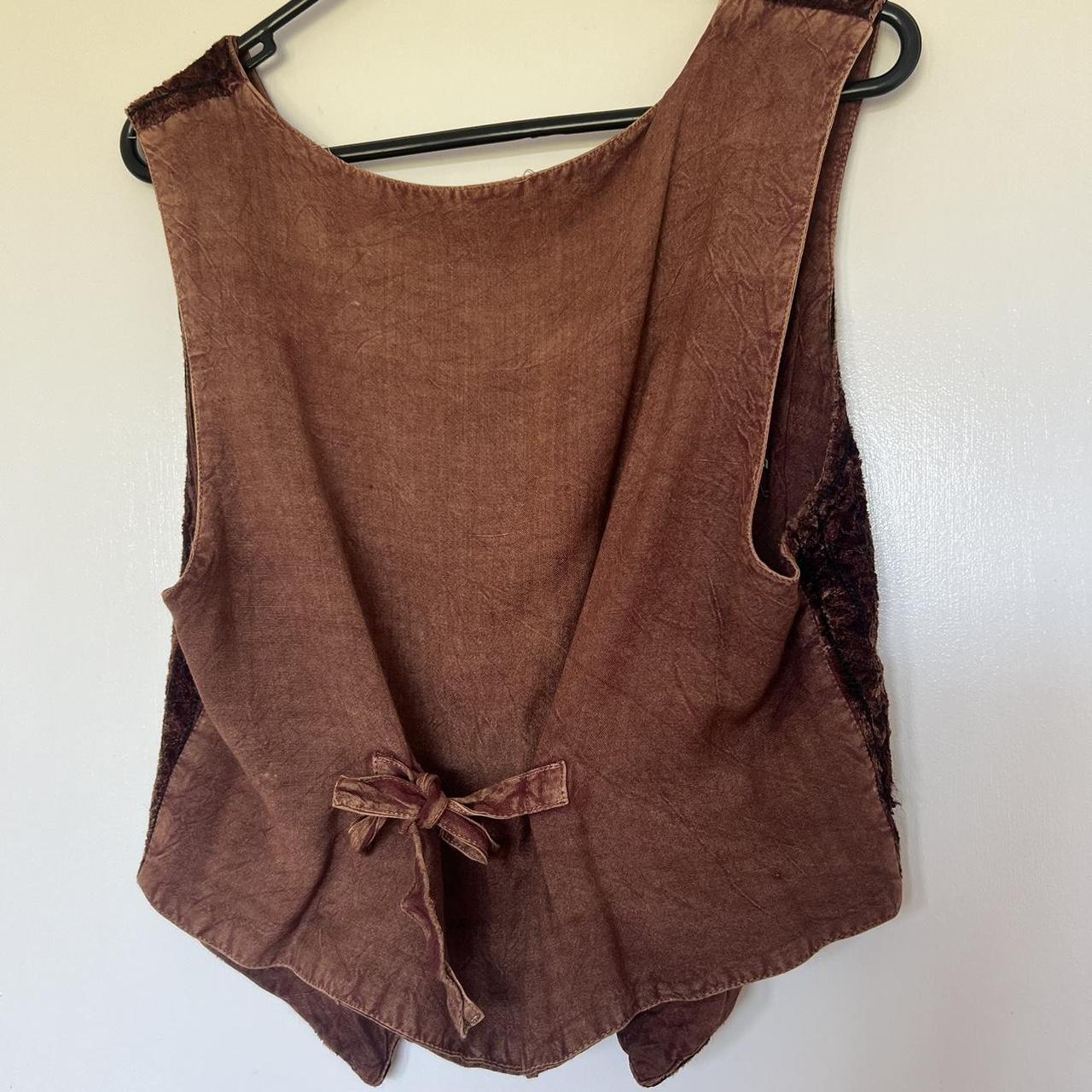 Velvet embroidered chocolate brown vest/top. Can be... Depop