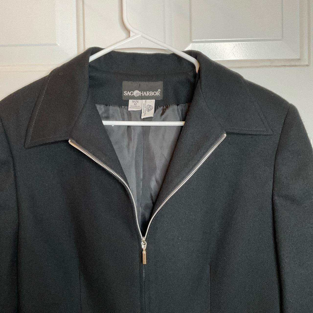 Sag Harbor Women's Black Coat | Depop