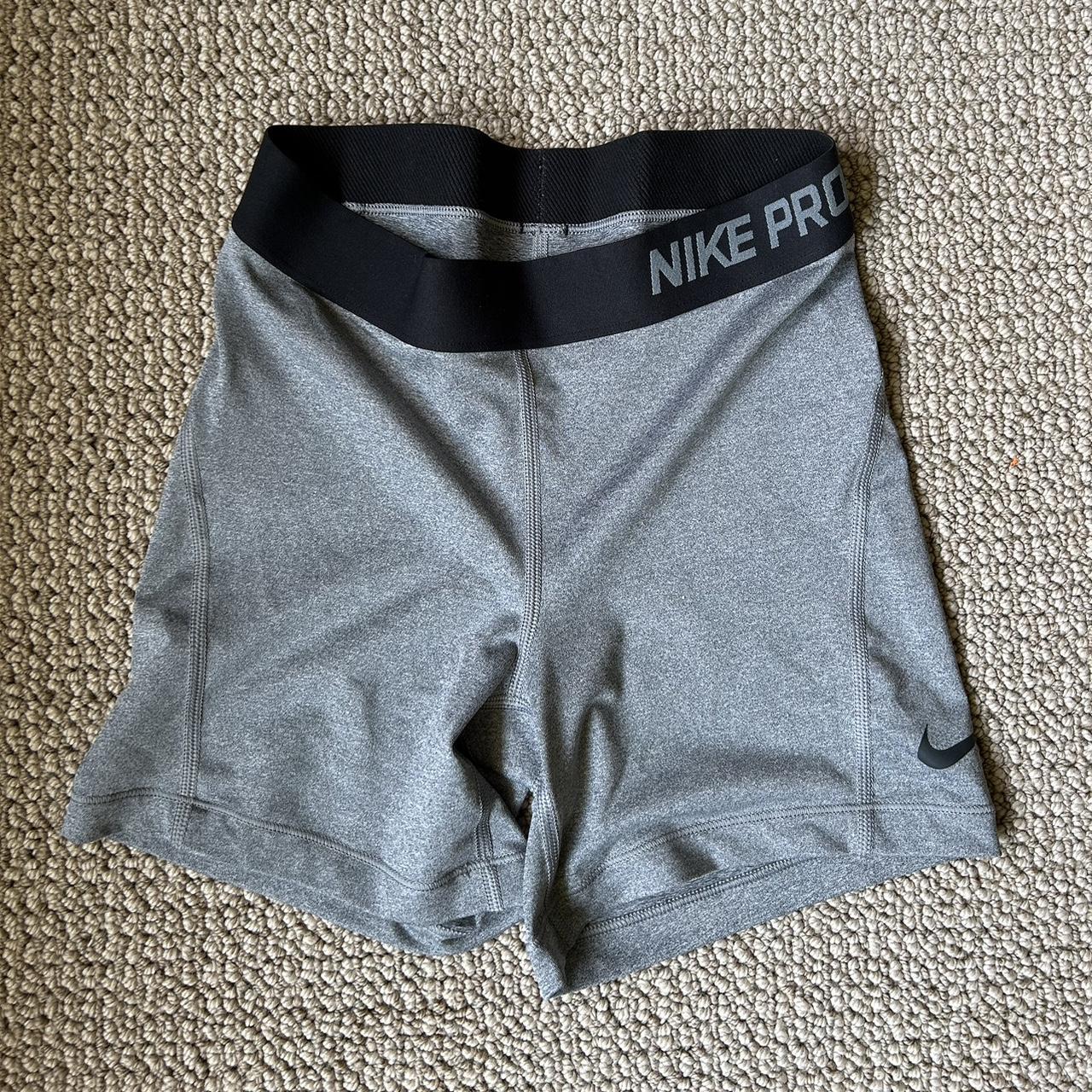 Nike Pro Spandex- Heathered Grey Dri-Fit (Size... - Depop