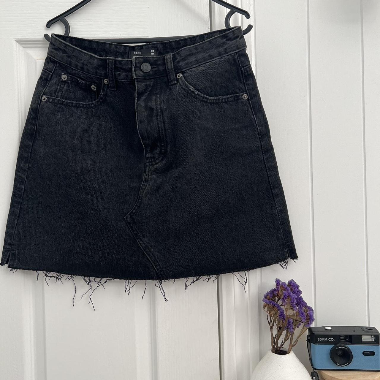 Black denim skirt clearance glassons