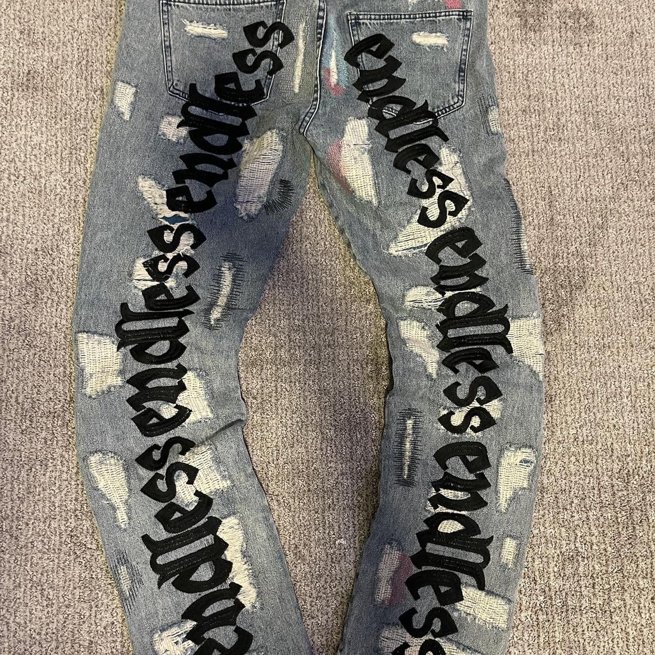 Vlone distressed fashion jeans