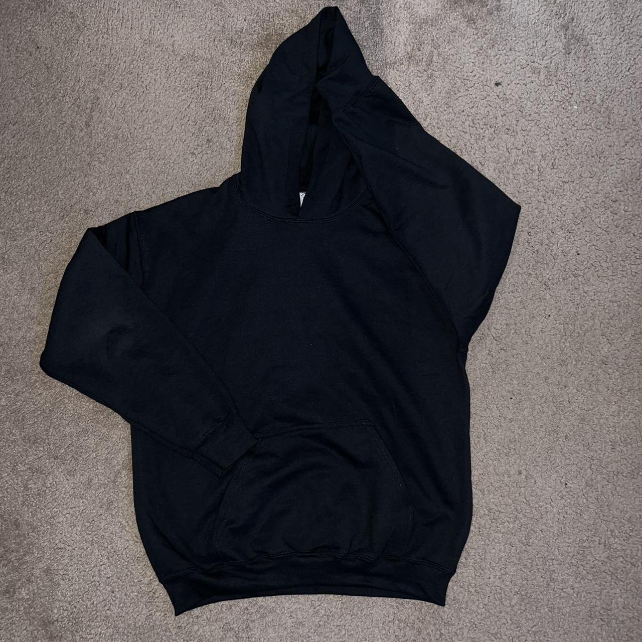 Black Blank hoodie Size M Comfy Fits Perfectly Send... - Depop