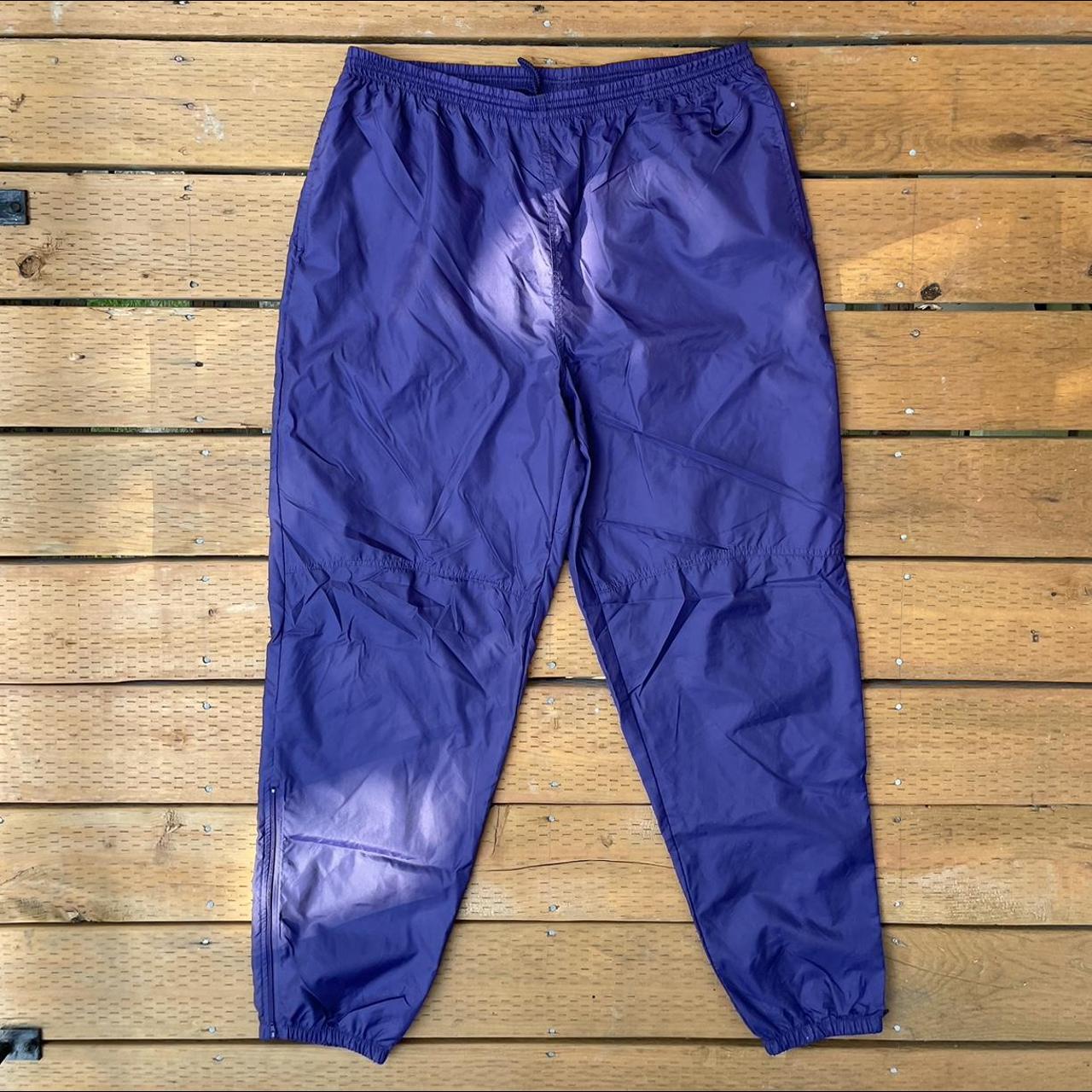 Vintage 1990’s Nike purple track pants - Size... - Depop