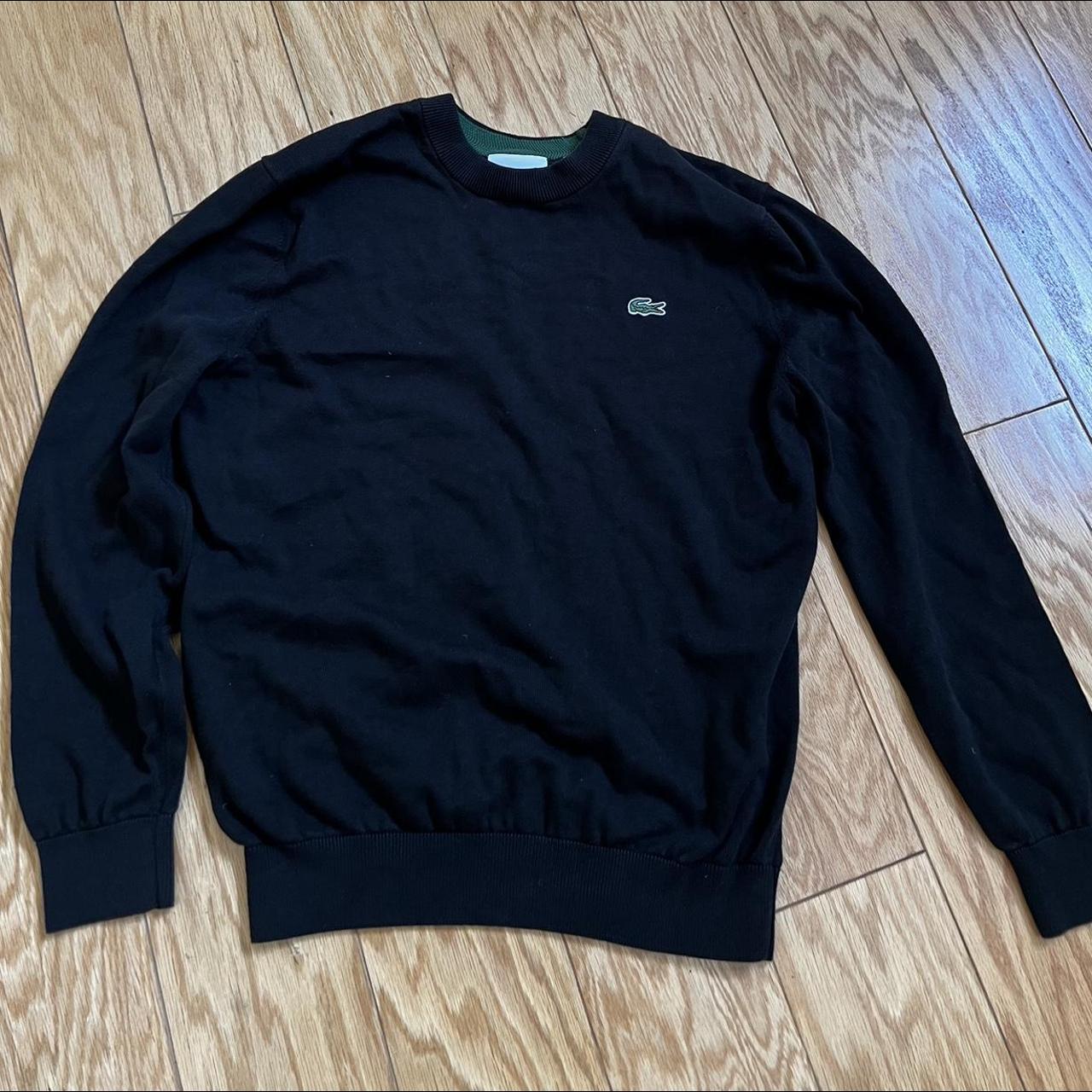 black lacoste sweater tts size L - Depop