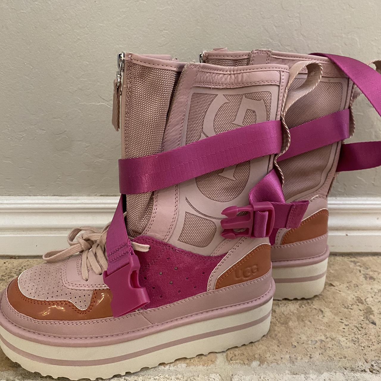 Pink ugg like boots best sale