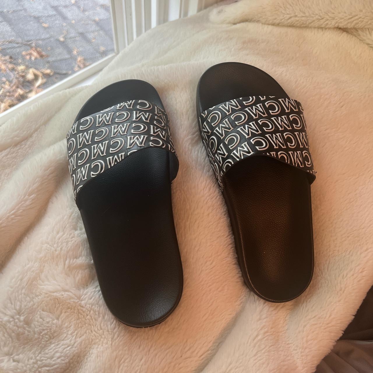 Mcm slides discount black and white