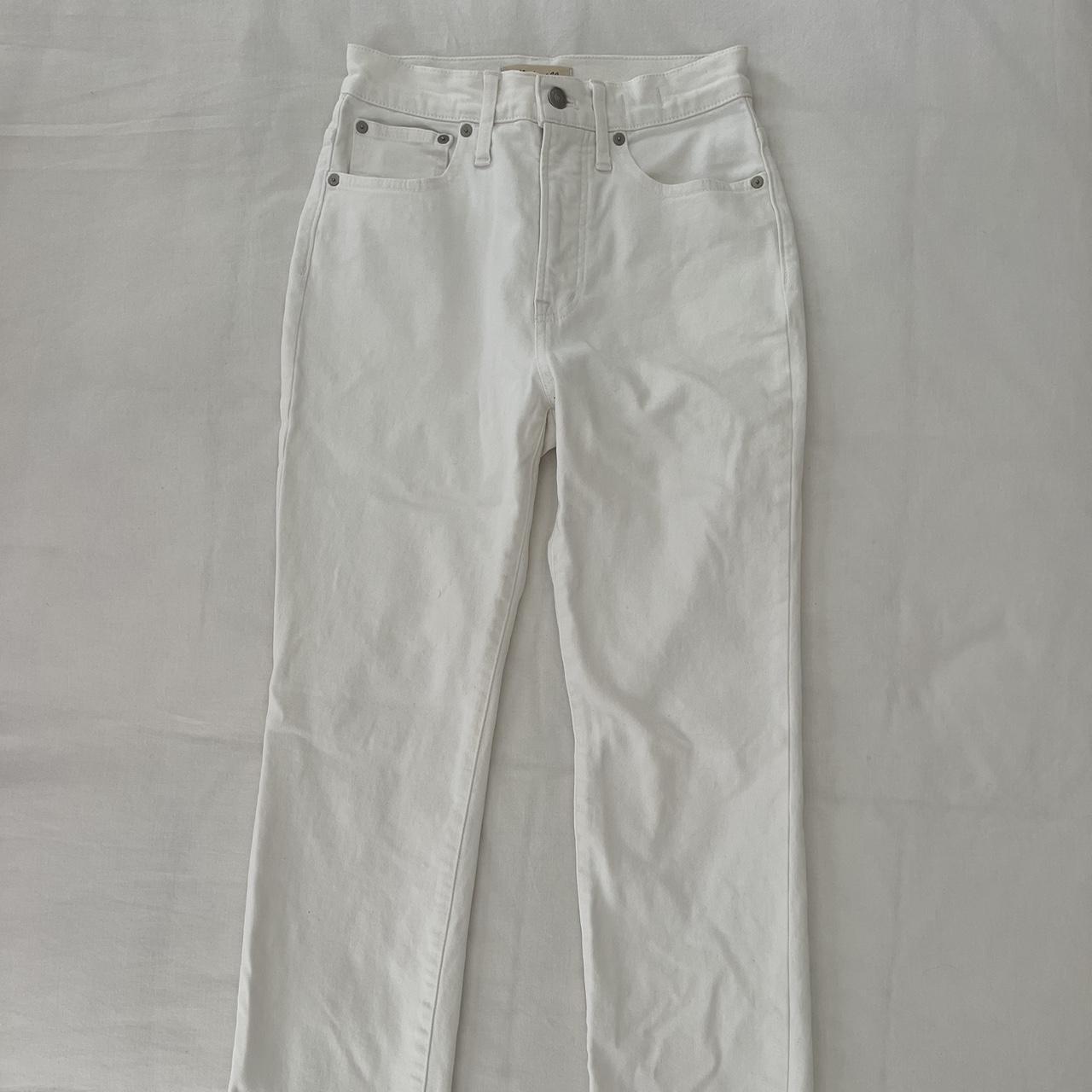 Madewell Vintage Straight Leg Jean in White Worn,... - Depop