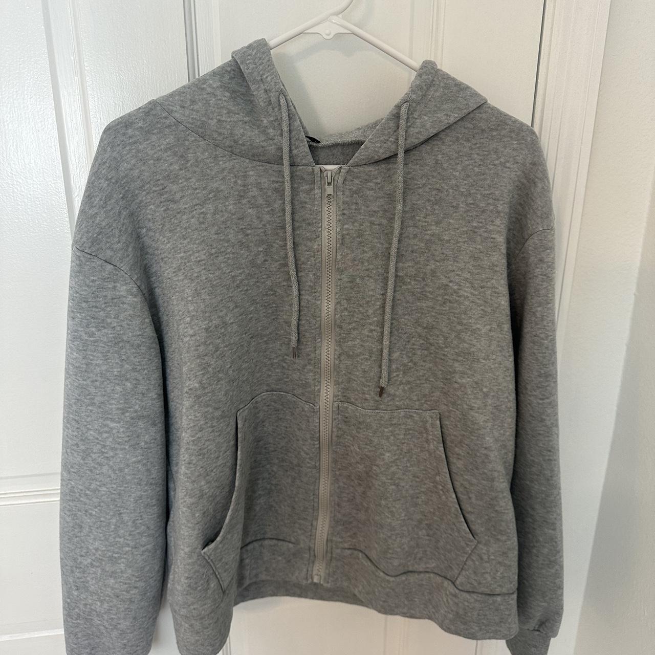 light grey zip up Size S - Depop