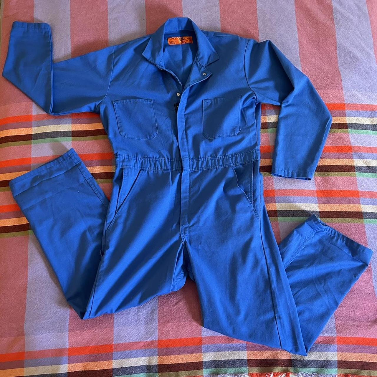 royal blue red kap coveralls! size 40 regular -... - Depop