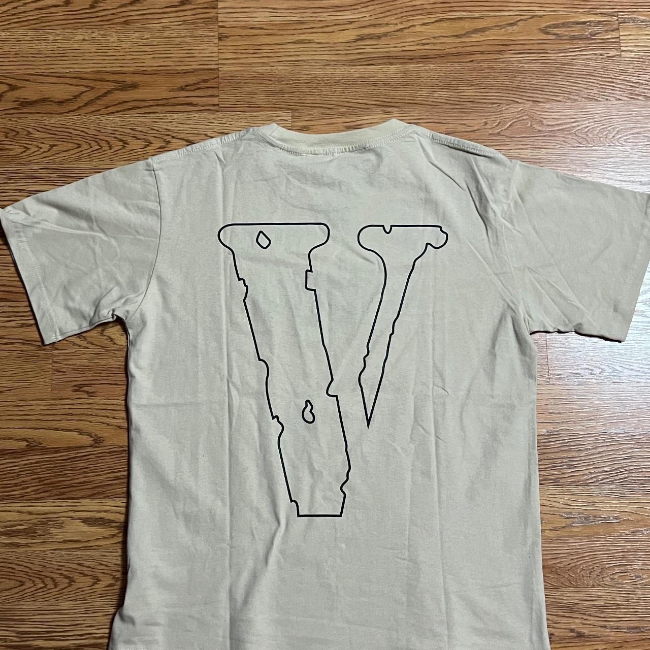 Rare Beige VLONE T-shirt with black heartbeat | Depop