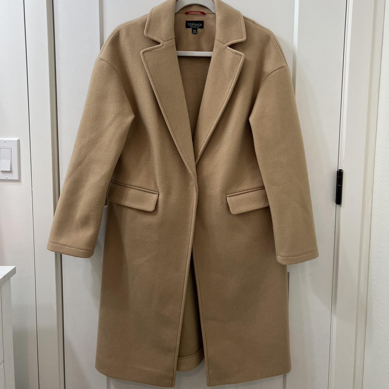 Topshop camel hot sale wool coat