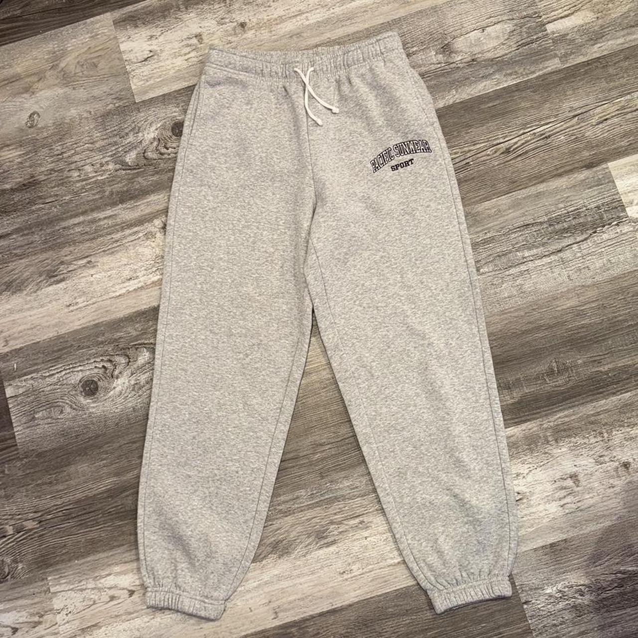 Pacsun relaxed varsity joggers in gray Depop