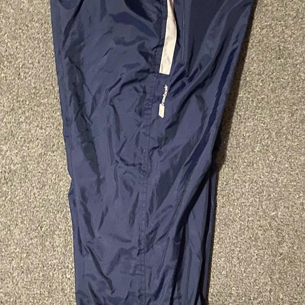 Vintage Navy blue Reebok fleece pants size L - Depop