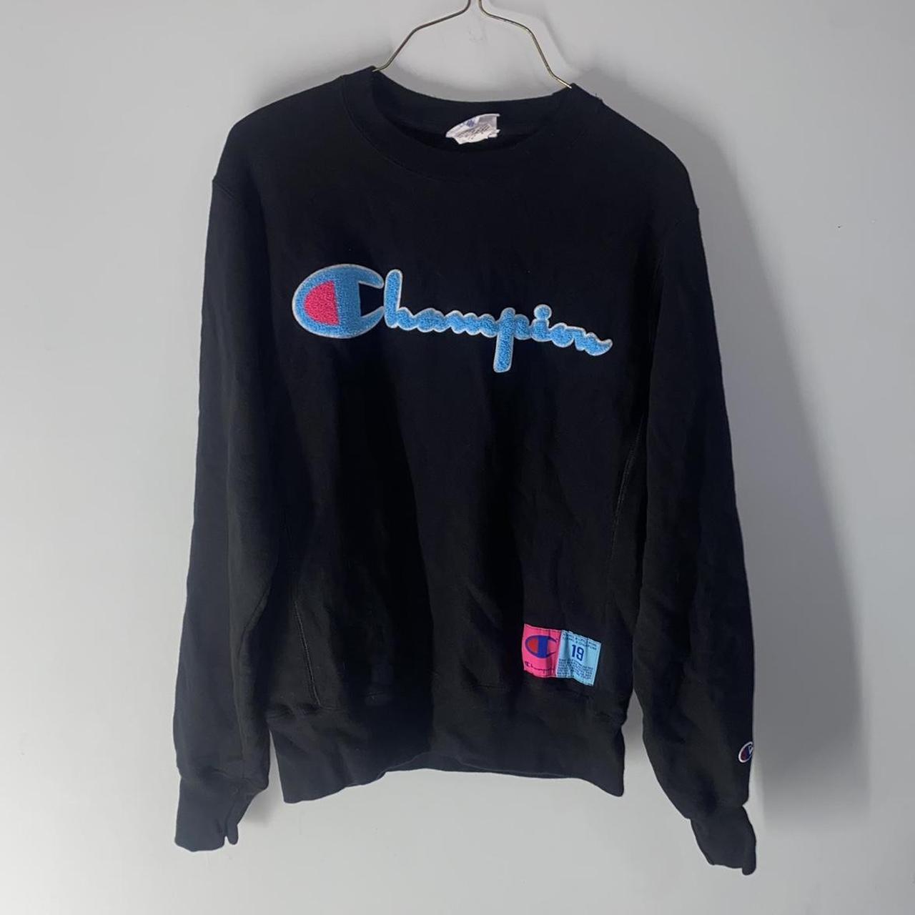 Black blue and pink best sale champion sweatshirt