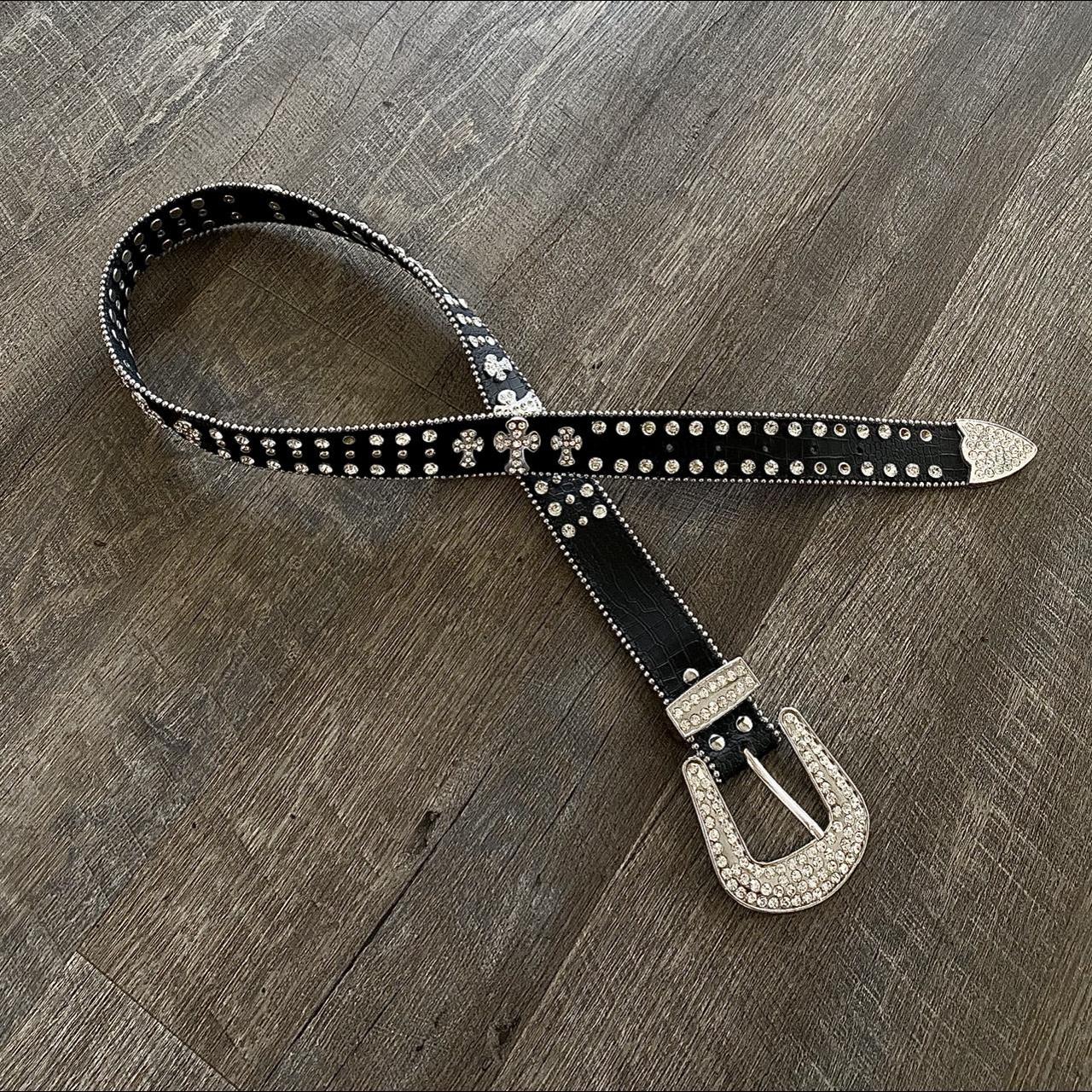 Women's Black And Silver Belt | Depop