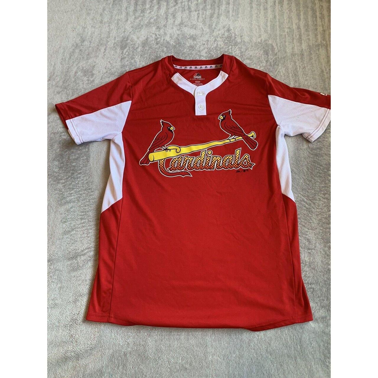 St. Louis Cardinals Sweater Mens Small Red MLB Baseball Majestic