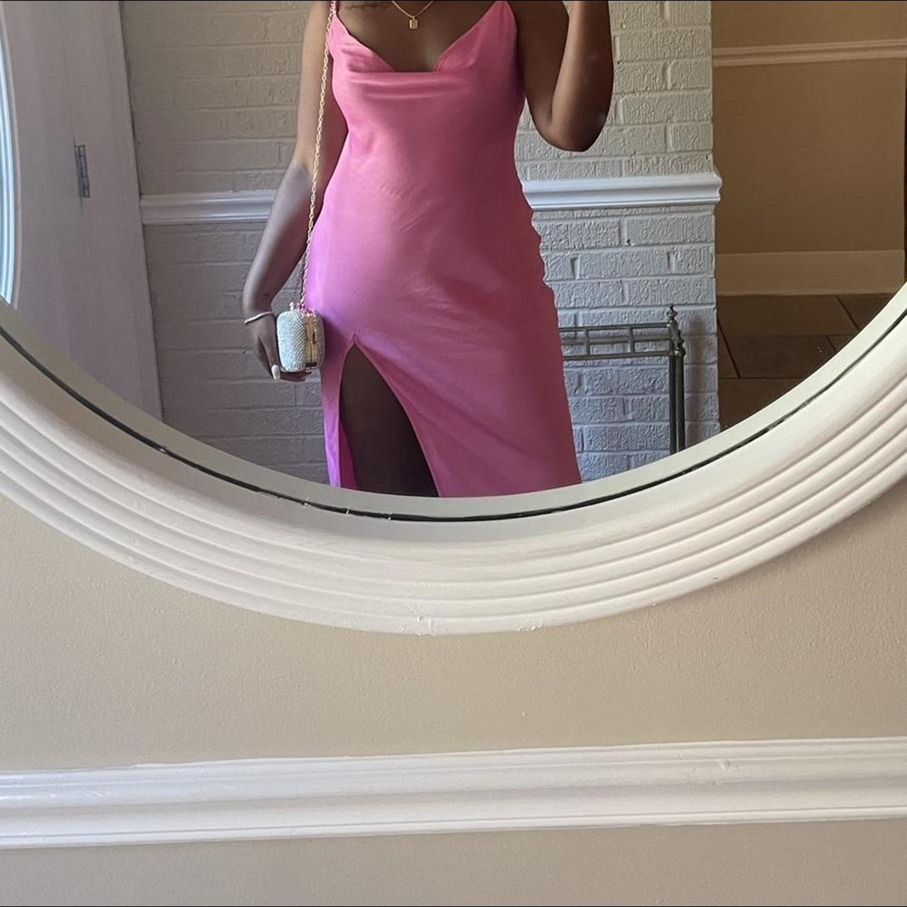 Jade Cowl Neck Backless Maxi Dress - Pink - MESHKI U.S