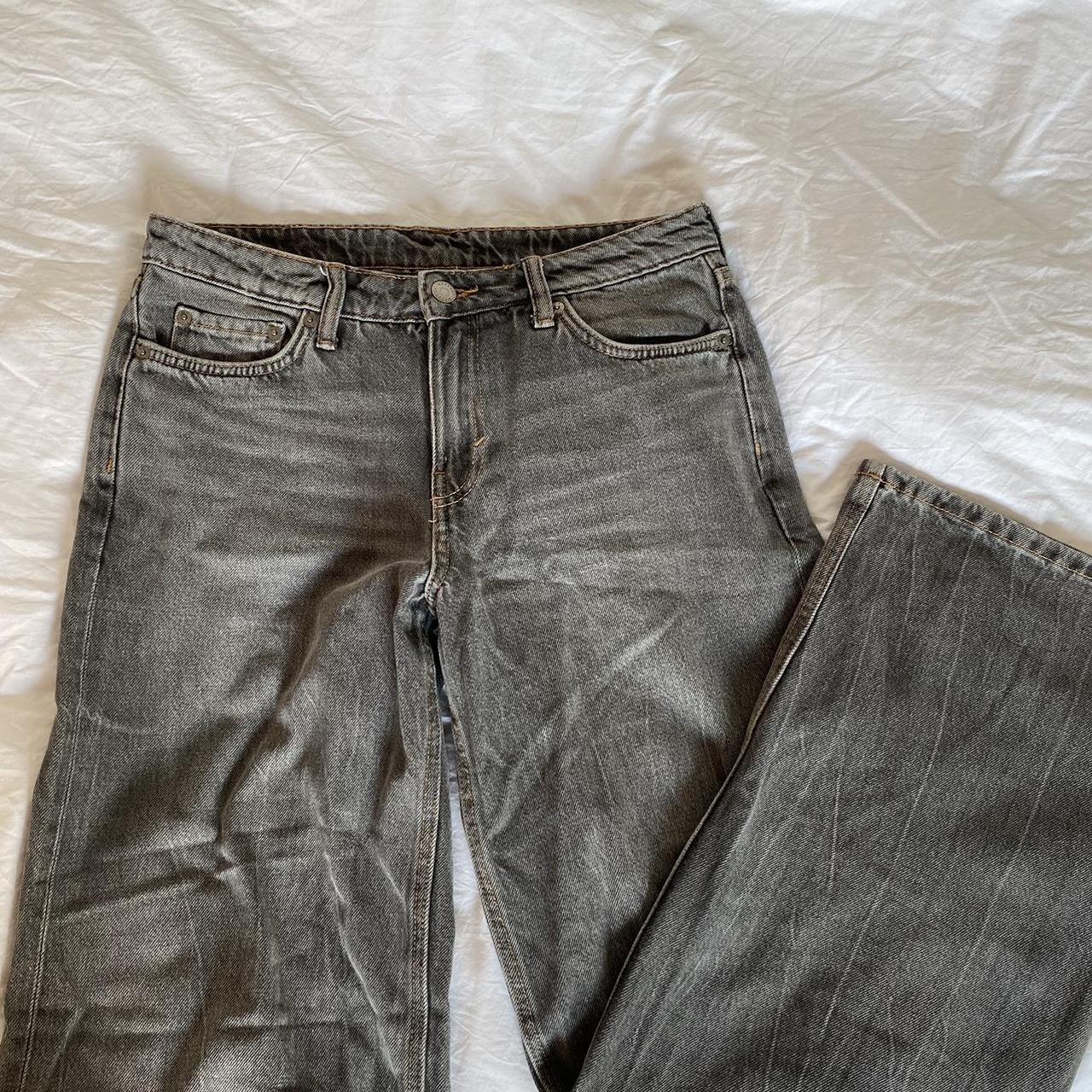 weekday ample low rise loose grey jeans - Main Image