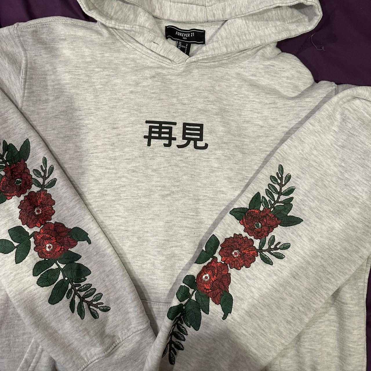 Rose embroidered hoodie outlet mens