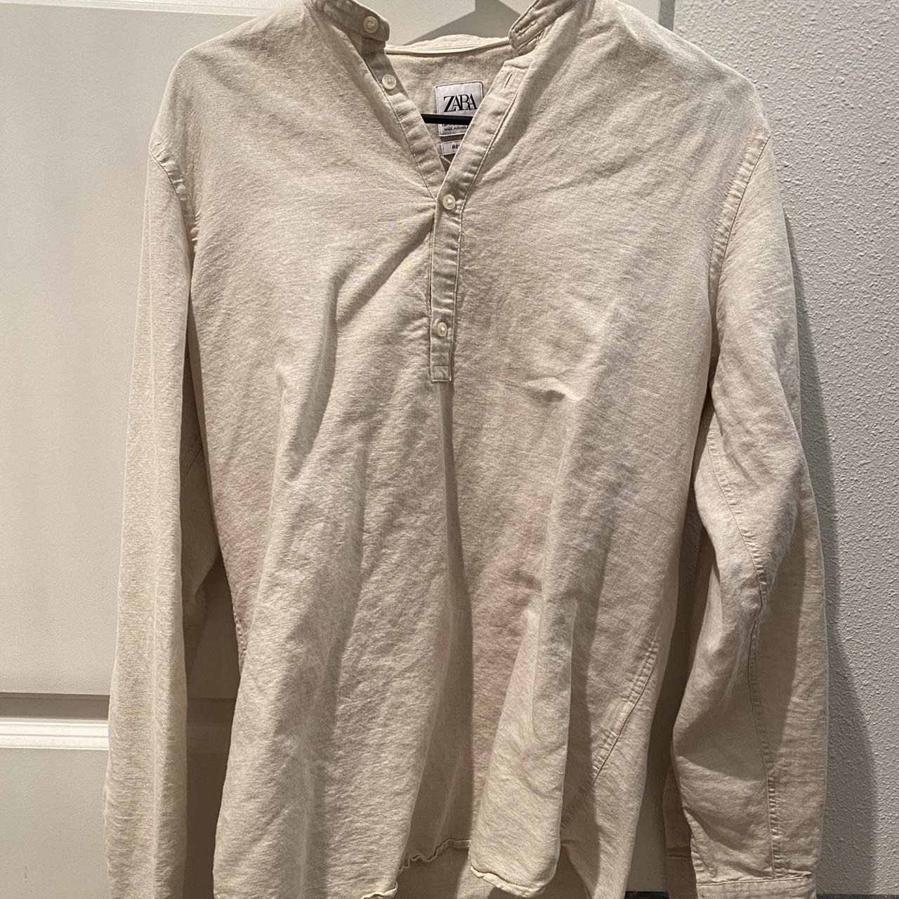 Zara Men's Cream Shirt Depop