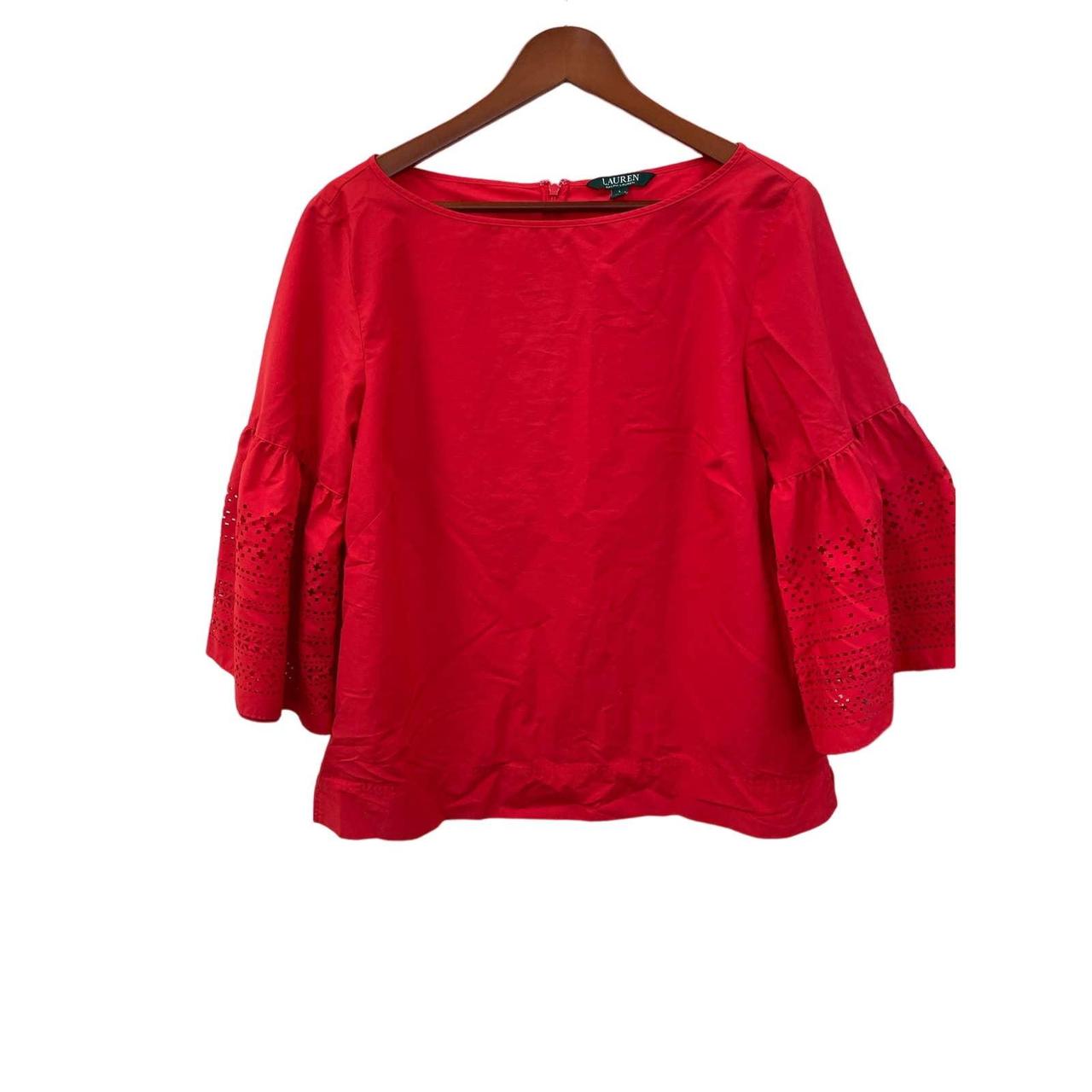 ralph lauren red blouse