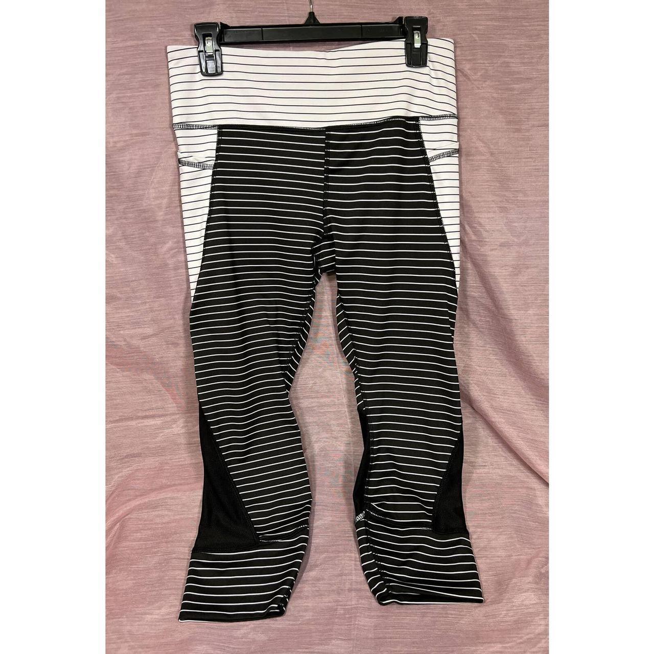 RBX Black & White Stripe leggings Size L Waist - Depop