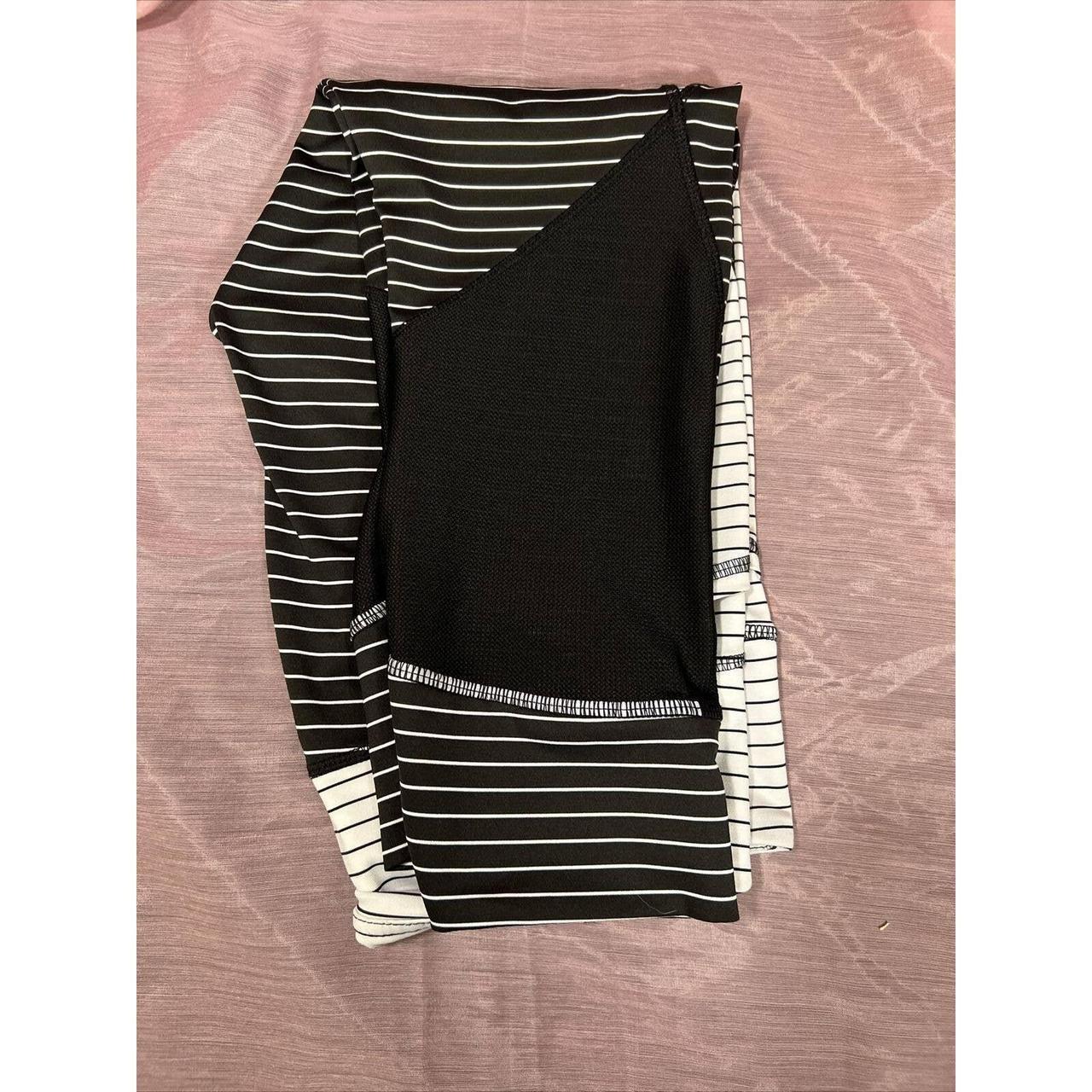 RBX Black & White Stripe leggings Size L Waist - Depop