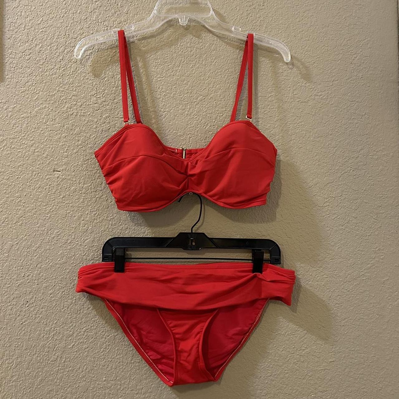 Red twopiece swimsuit bikini Depop