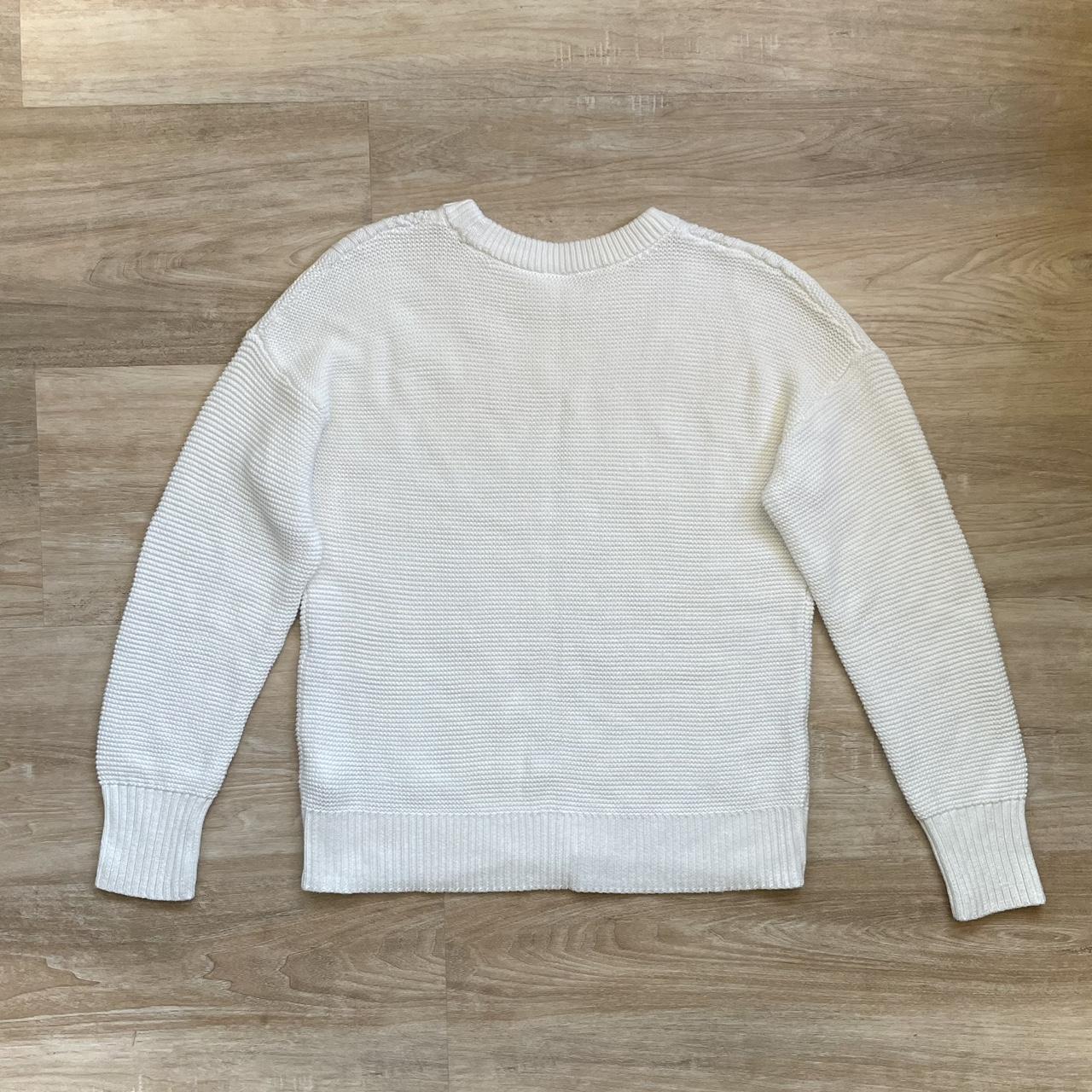 gap white cable knit sweater size S beautiful warm... - Depop