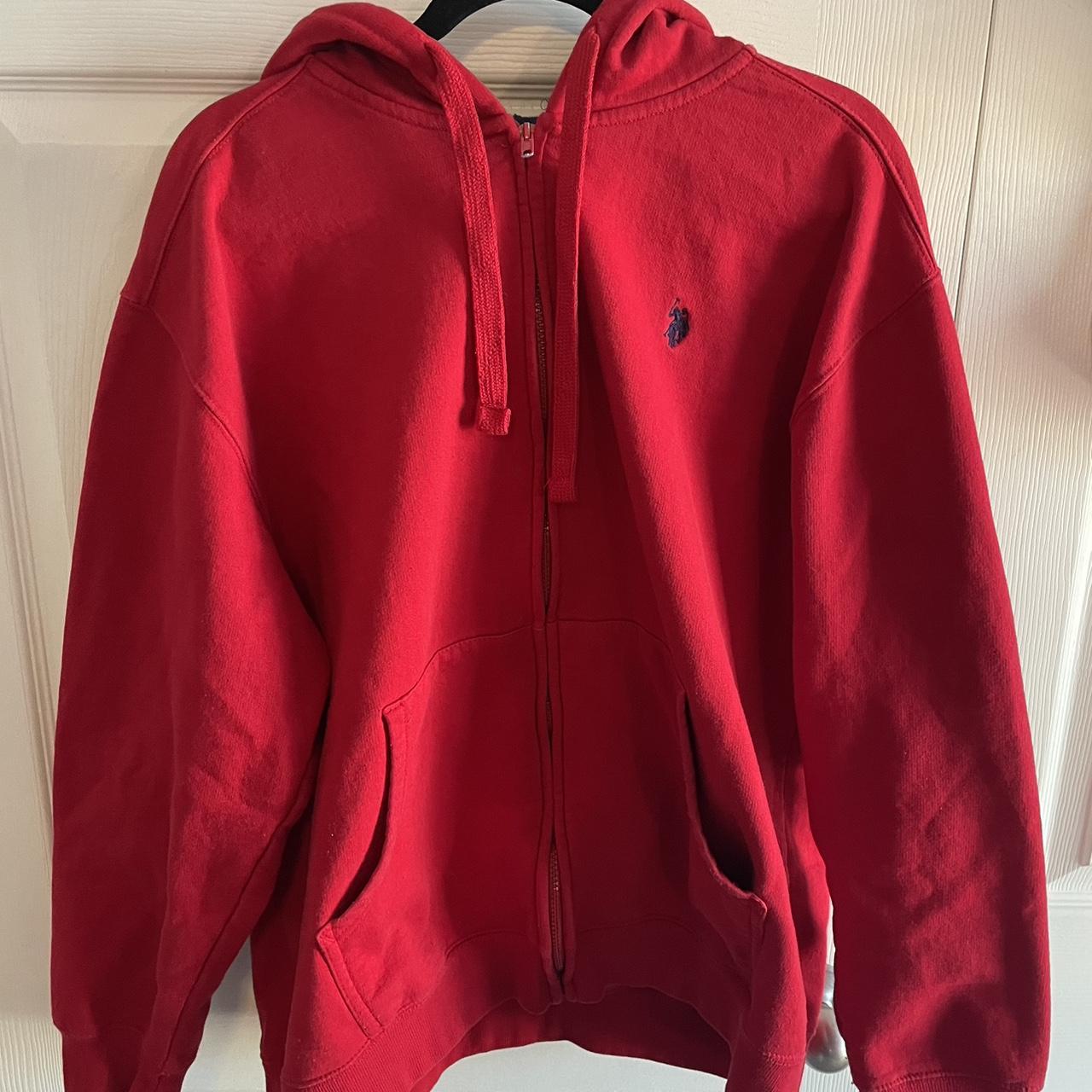 Early 2000s Polo Zip Up •vibrant red •heavyweight... - Depop