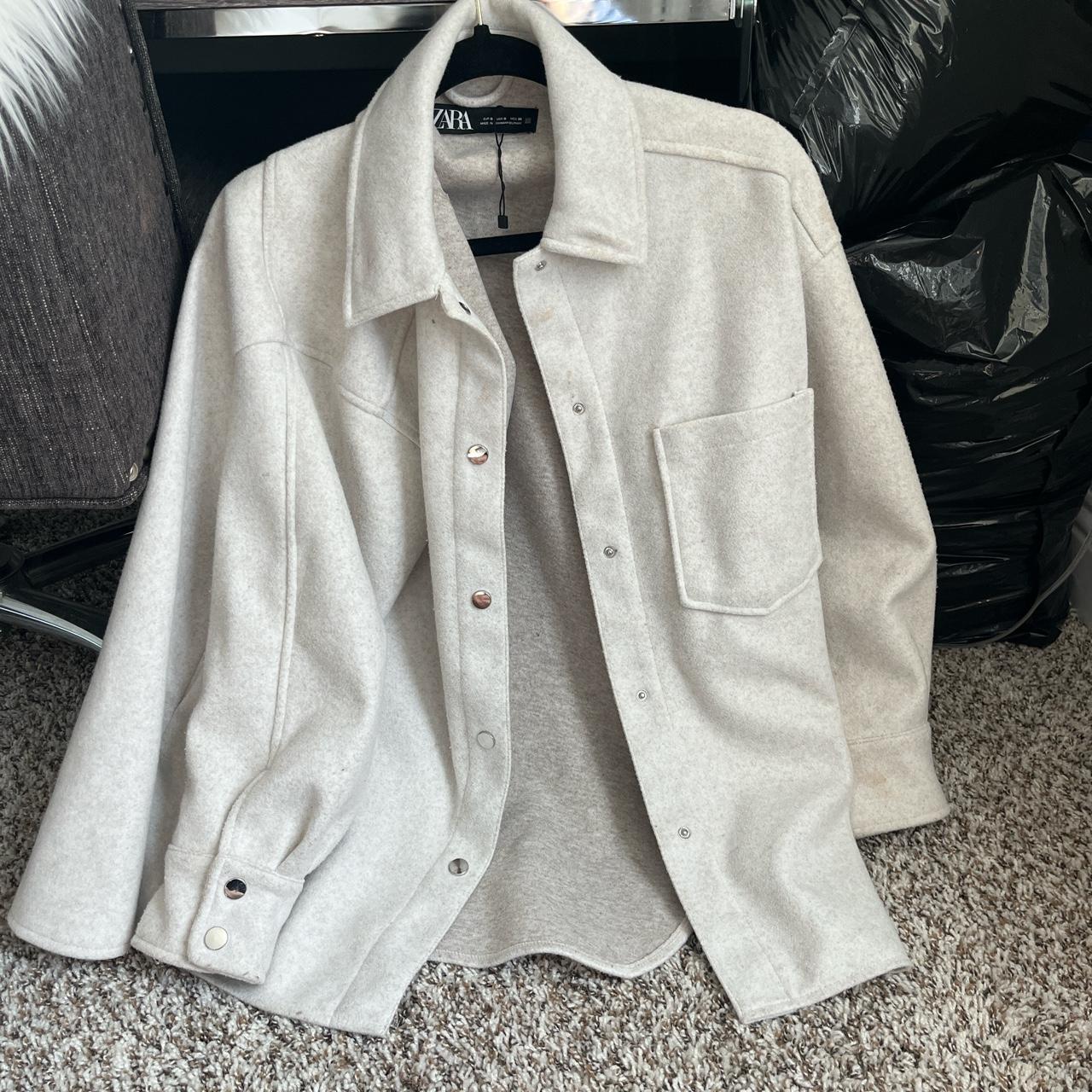 Zara Women's White Jacket | Depop