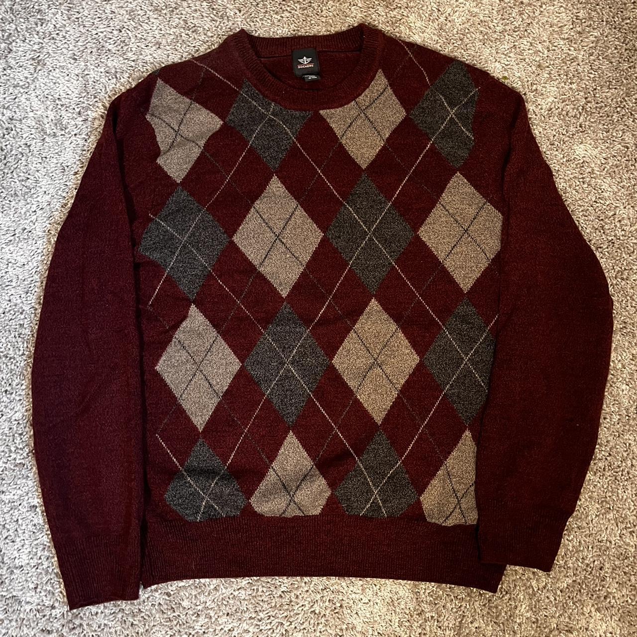 Burgundy Argyle Sweater - M – Dockers®