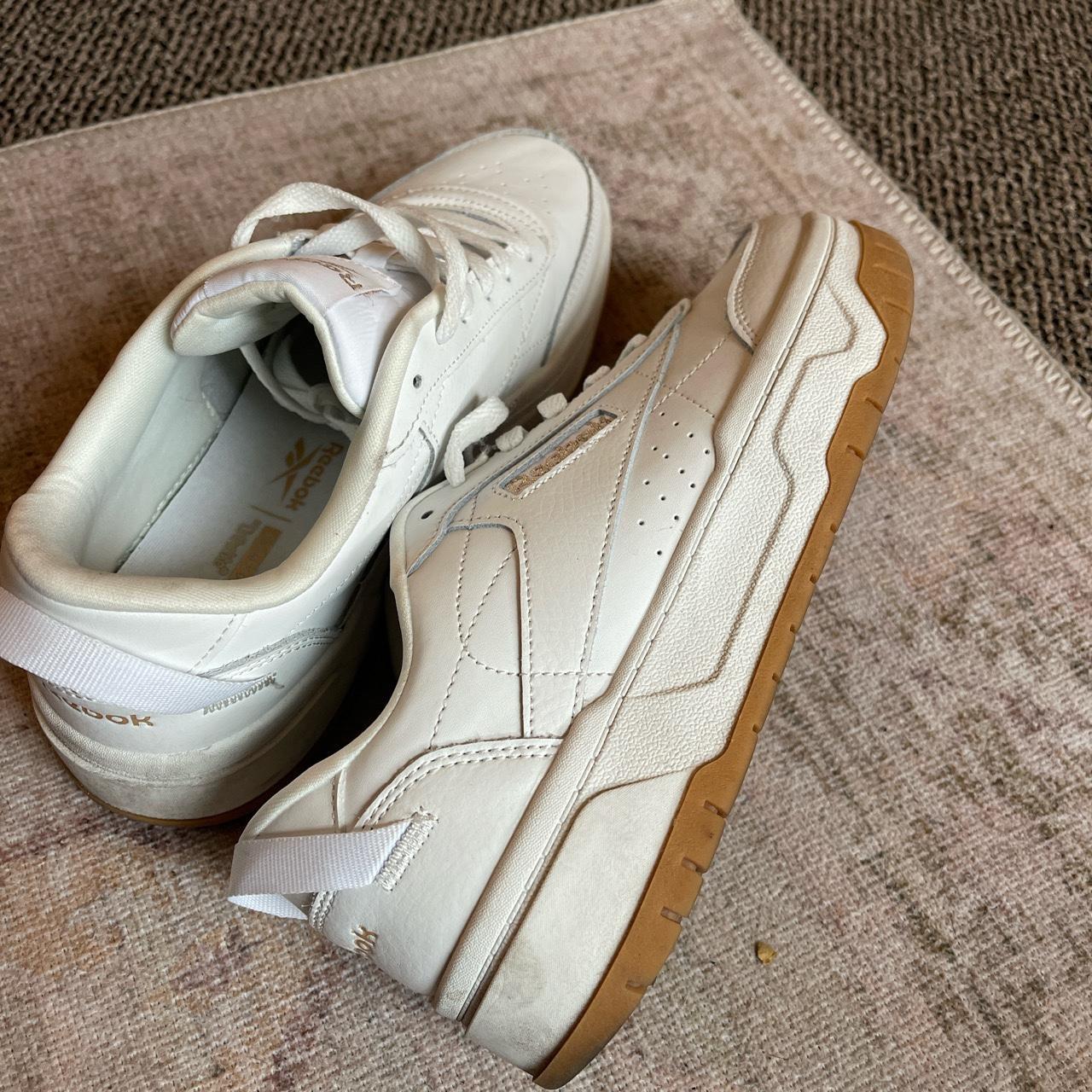 white reebok sneakers - Depop