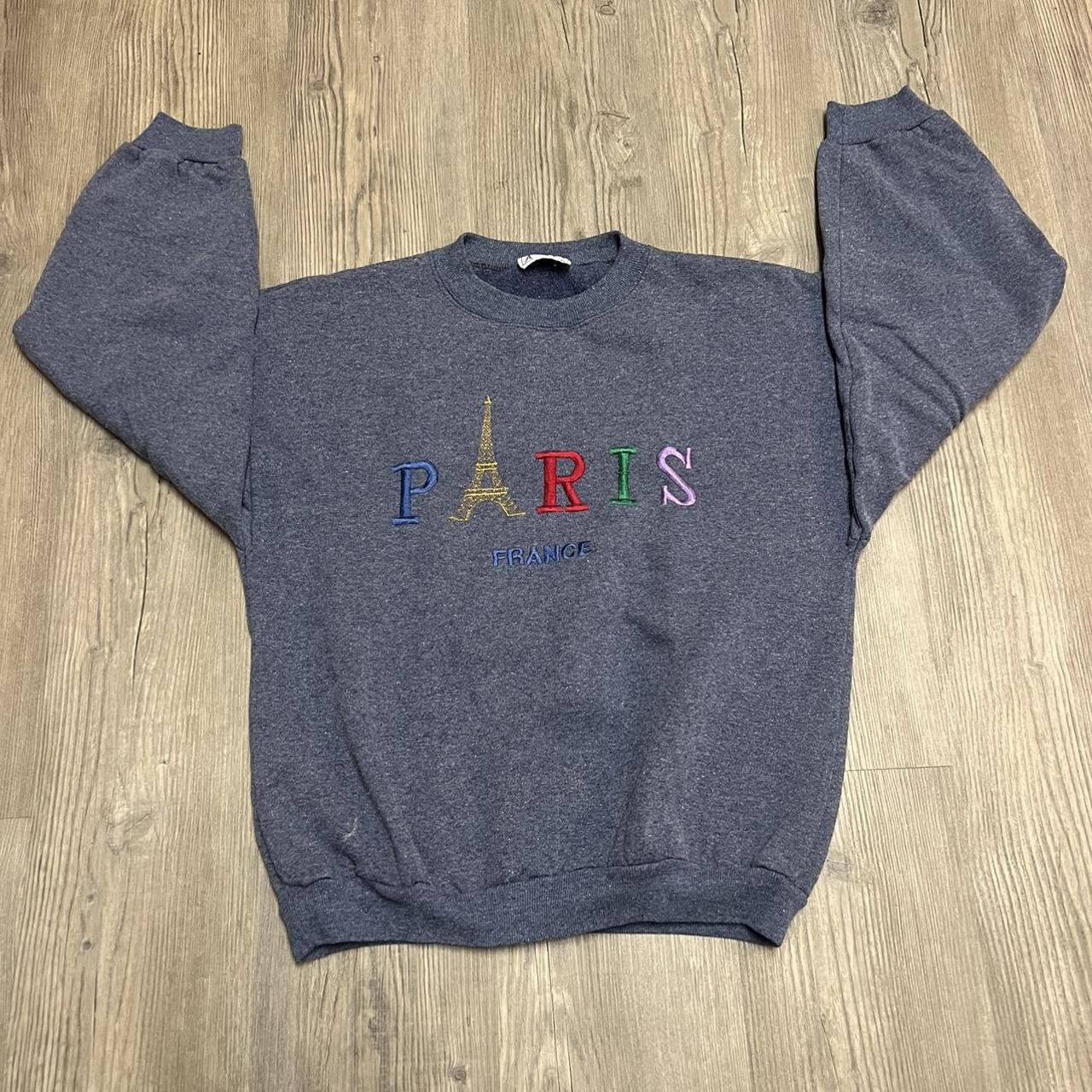 Vintage Embroidered Paris France Sweatshirt 🇫🇷 •... - Depop