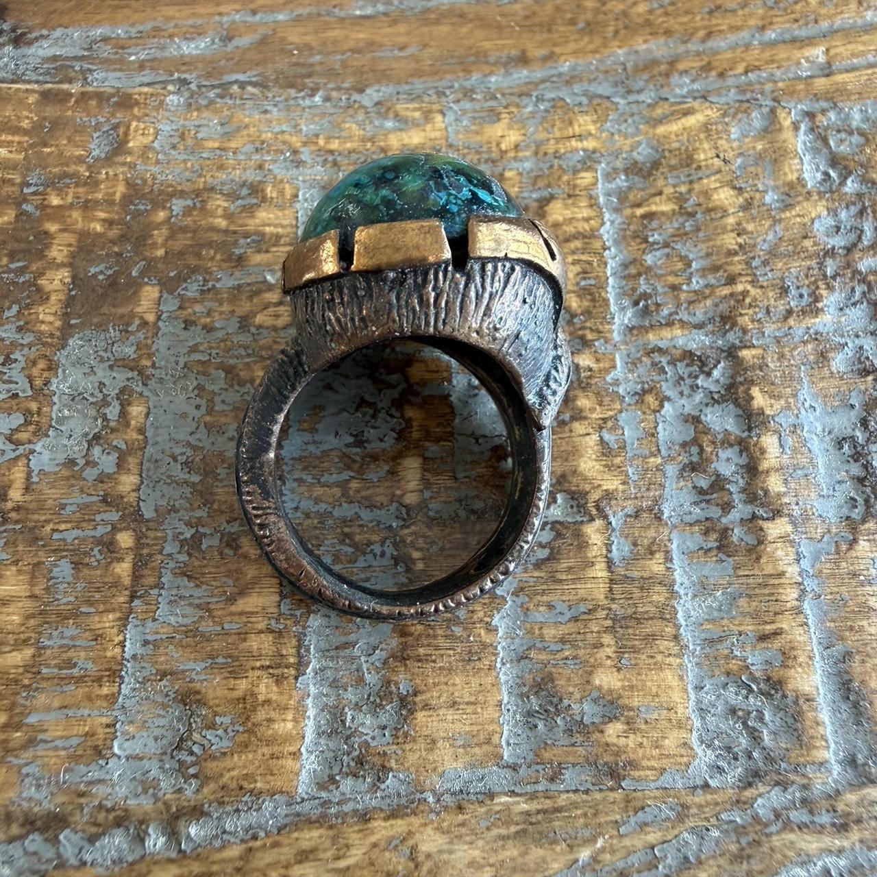 Women's Ring - Multi/Silver – Chrysocolla ring wi… - image 5