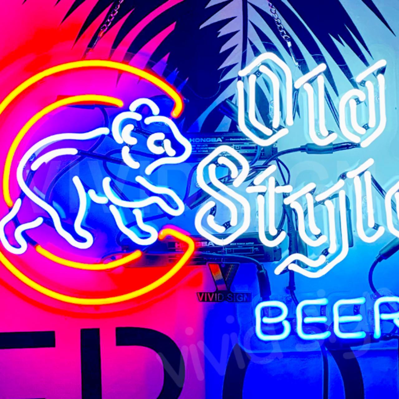 Light Up Chicago Cubs Old Style Beer Sign - Vintage | Depop