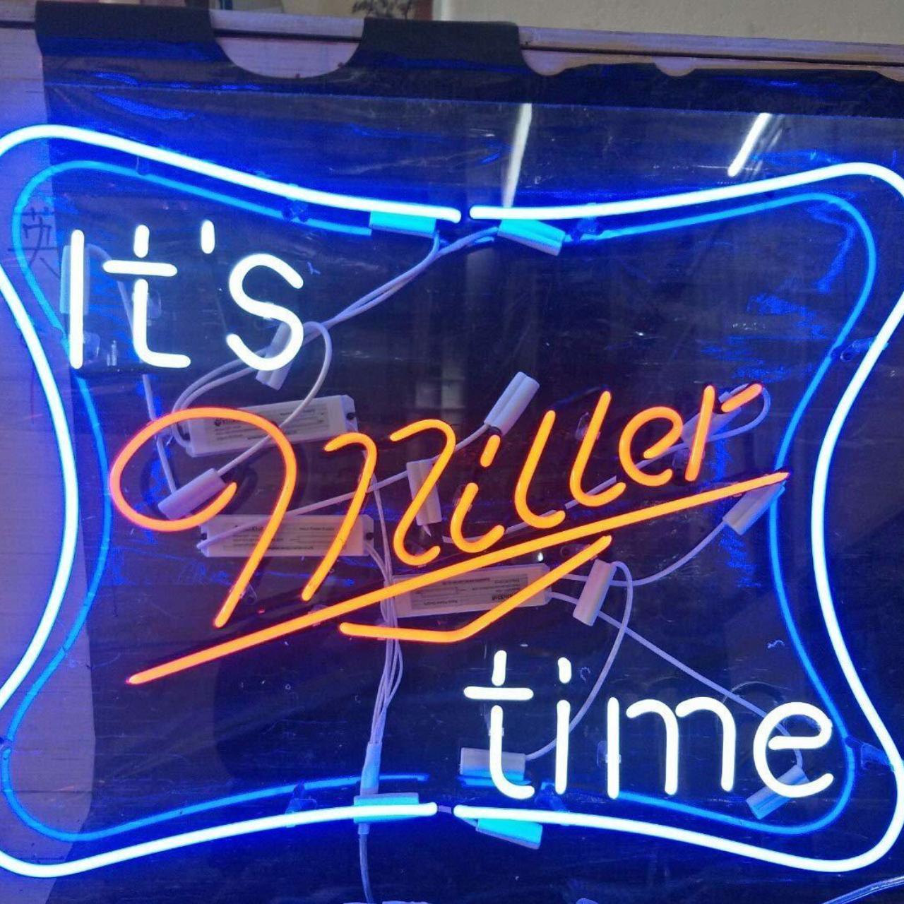 Light Up Miller Time Miller Lite Beer Sign - Vintage | Depop