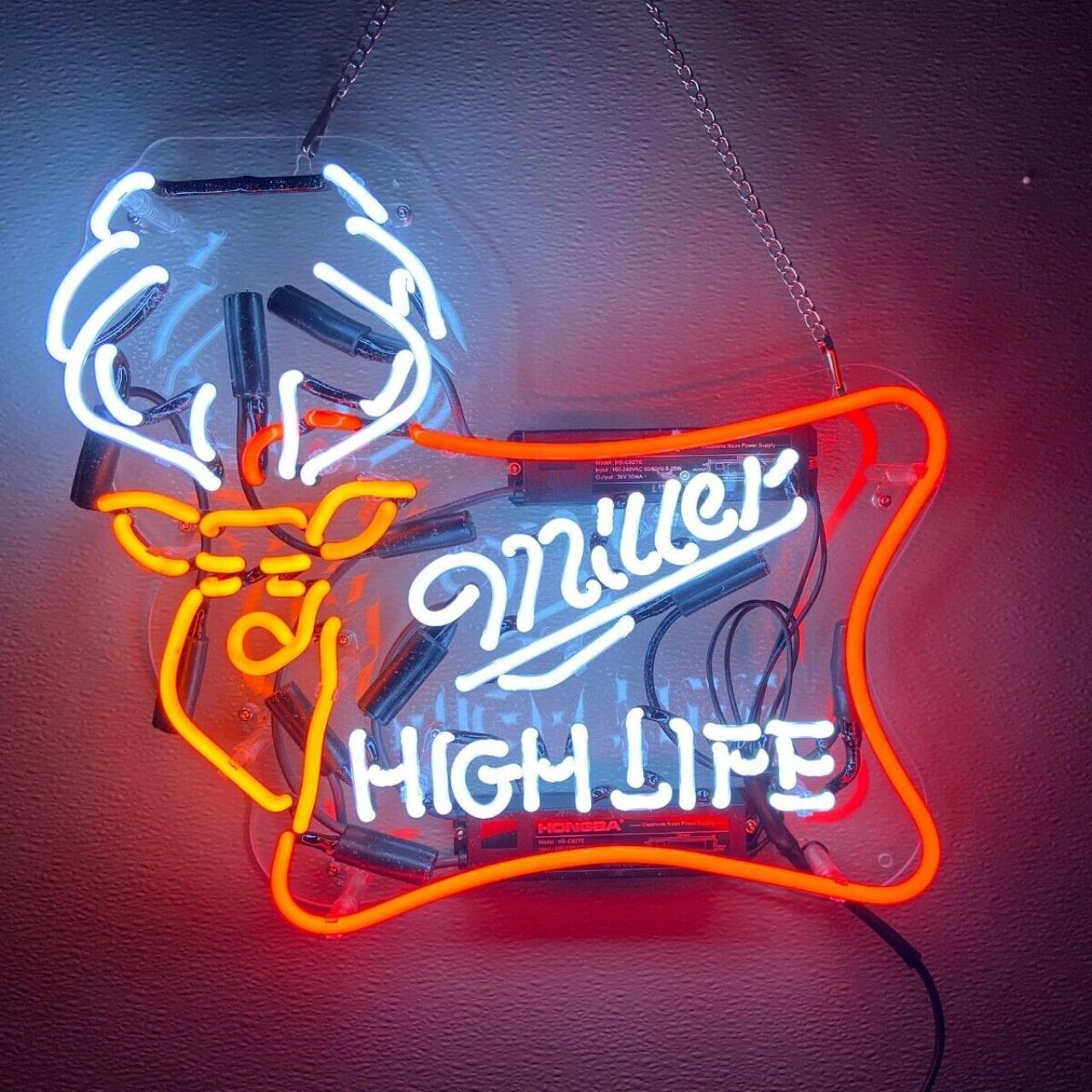その他 Miller Neon Sign - Miller Special Light Up Miller High Life Deer Sign - Vintage style | Depop