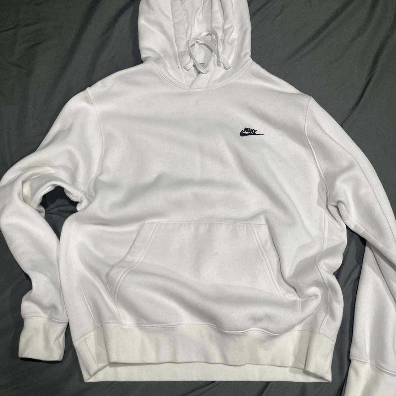 white nike hoodie basically new dm before buying - Depop