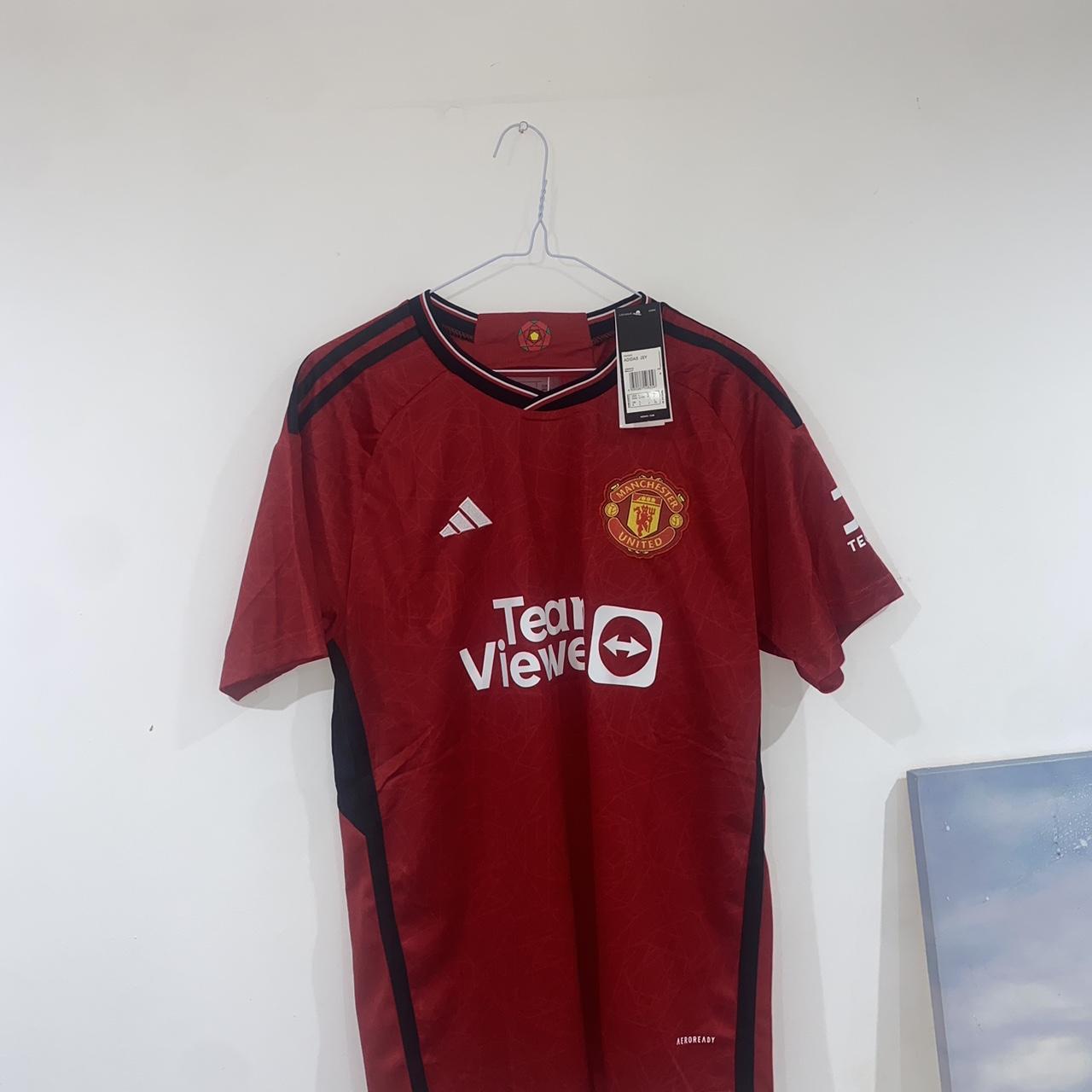 Manchester United 2023/24 home kit shirt Mint... - Depop