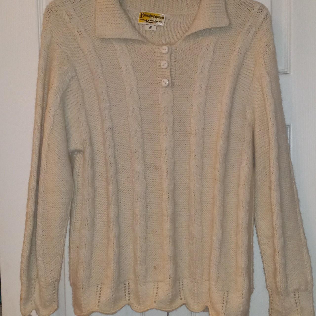 100% handmade alpaca wool sweaters. Both very soft... - Depop